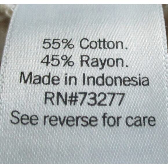 Sonoma Women's Tan & White Checked Short Sleeve V-neck Shirt Size XL - Picture 9 of 10